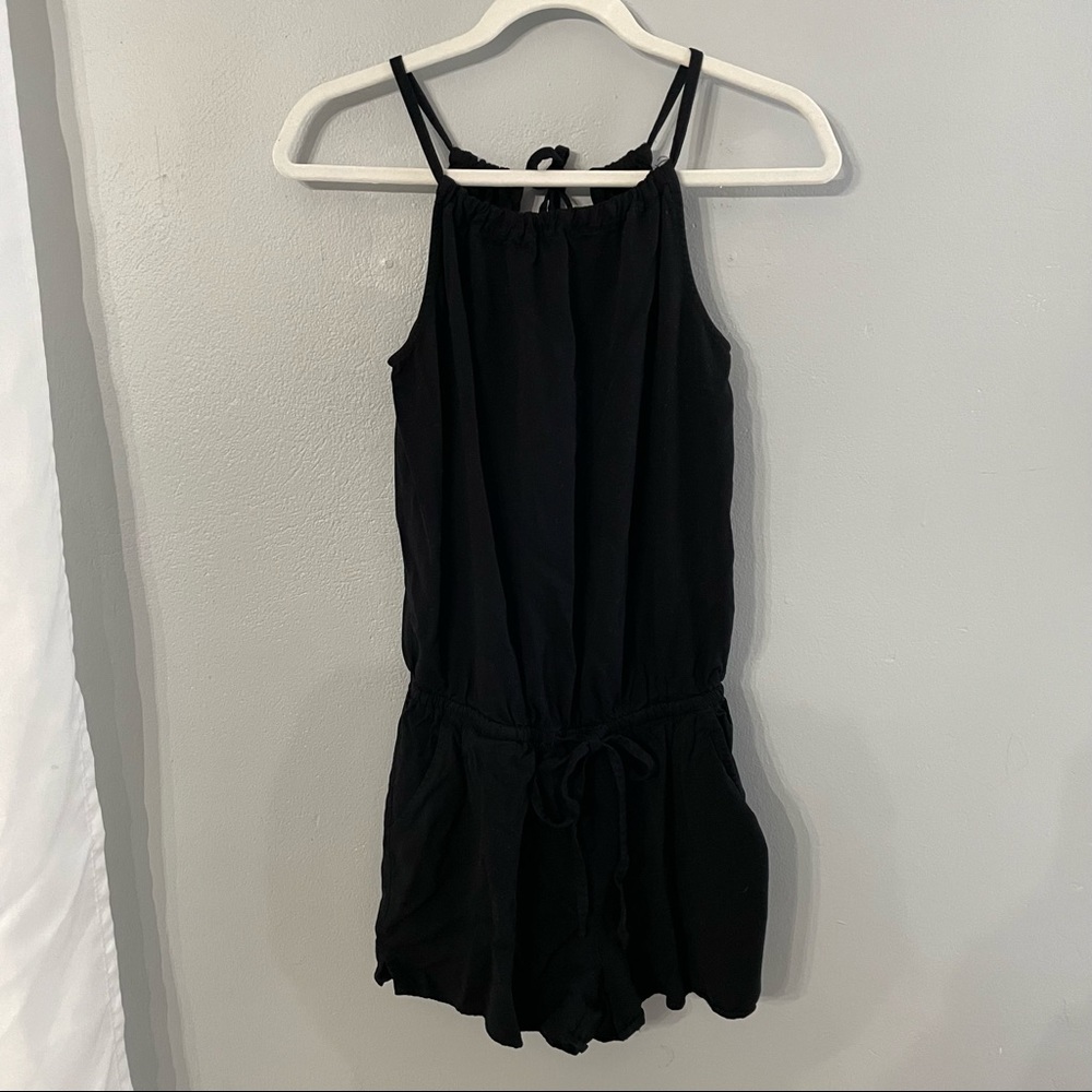 Old Navy black high neck short romper